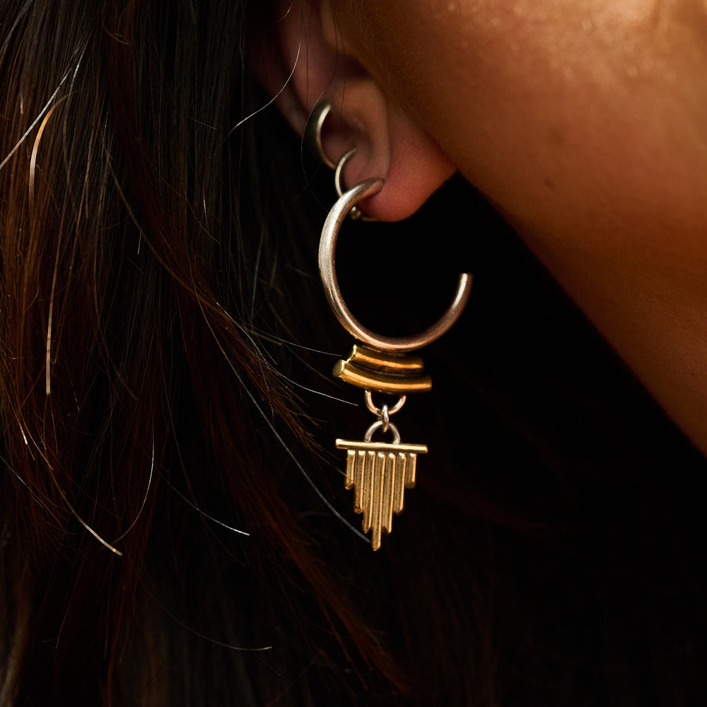 
                      
                        Solar Flare Earrings | Silver + Brass
                      
                    