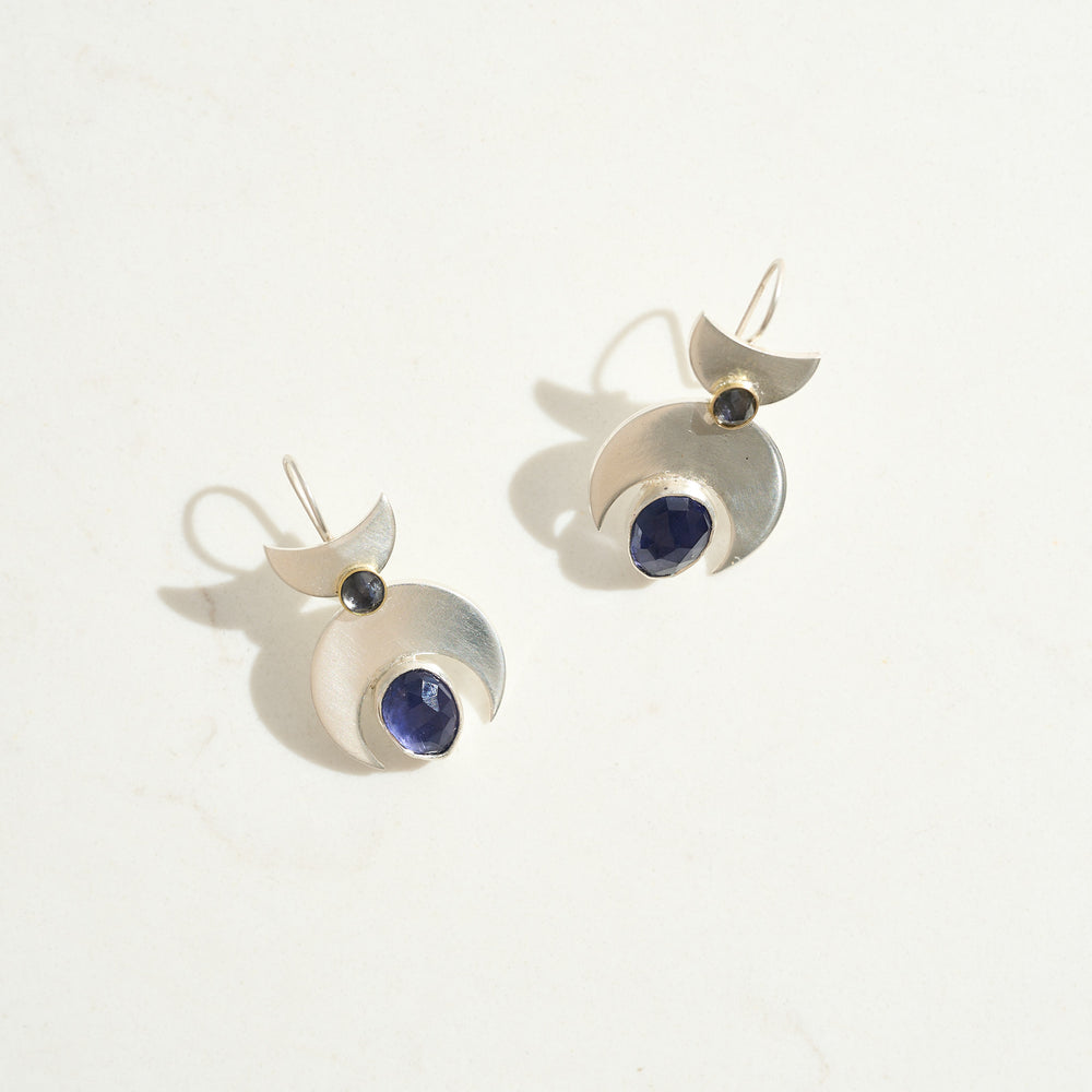 Iolite Crescent Moon Earrings1