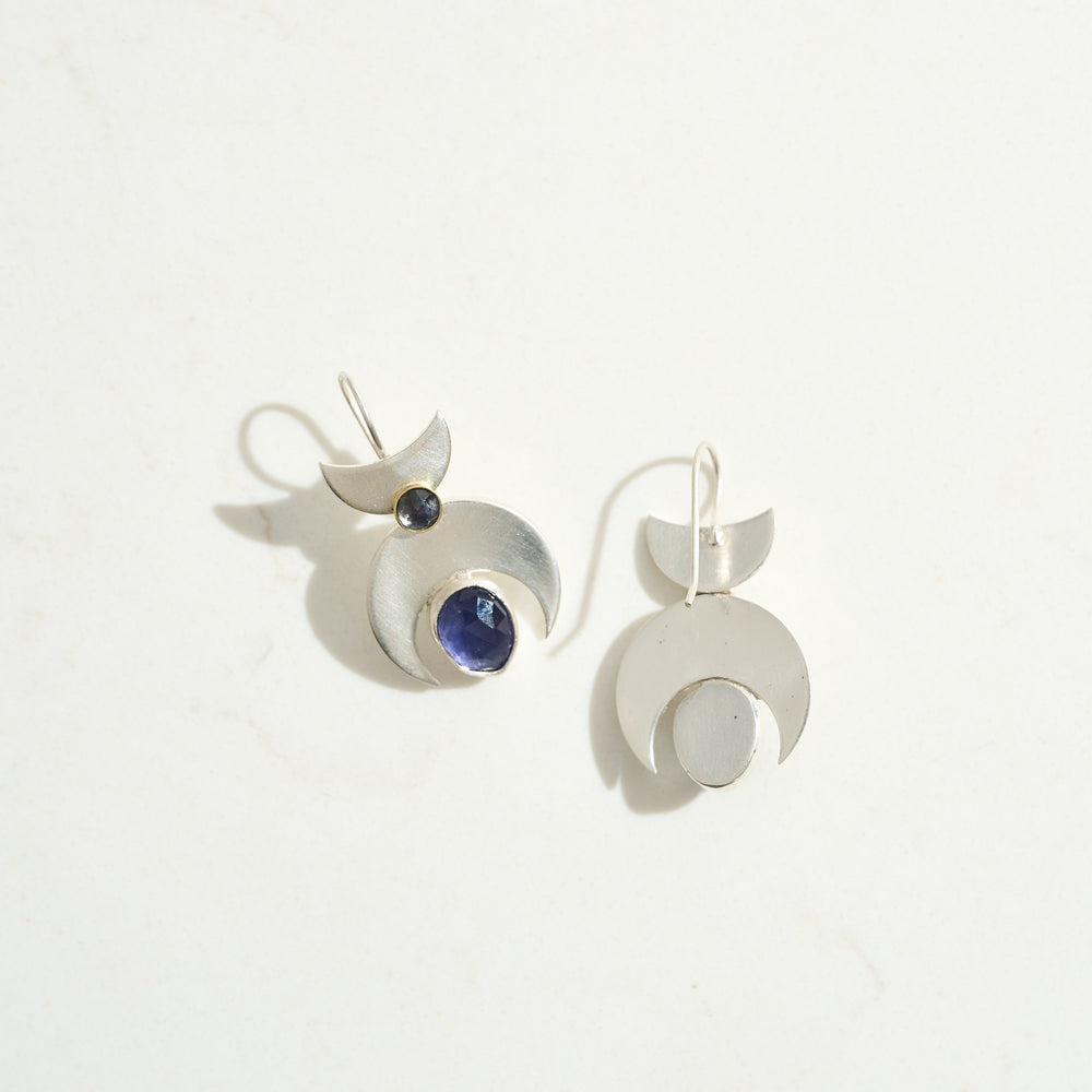 
                      
                        One of a Kind Iolite Crescent Moon Earrings
                      
                    