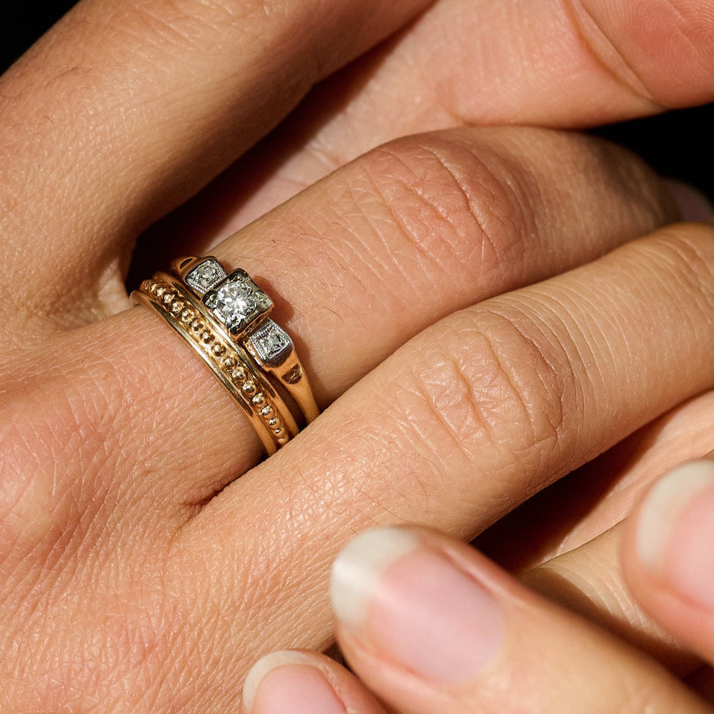 
                      
                        ANTIQUE Two-Tone Art Deco Three Stone Engagement Ring
                      
                    