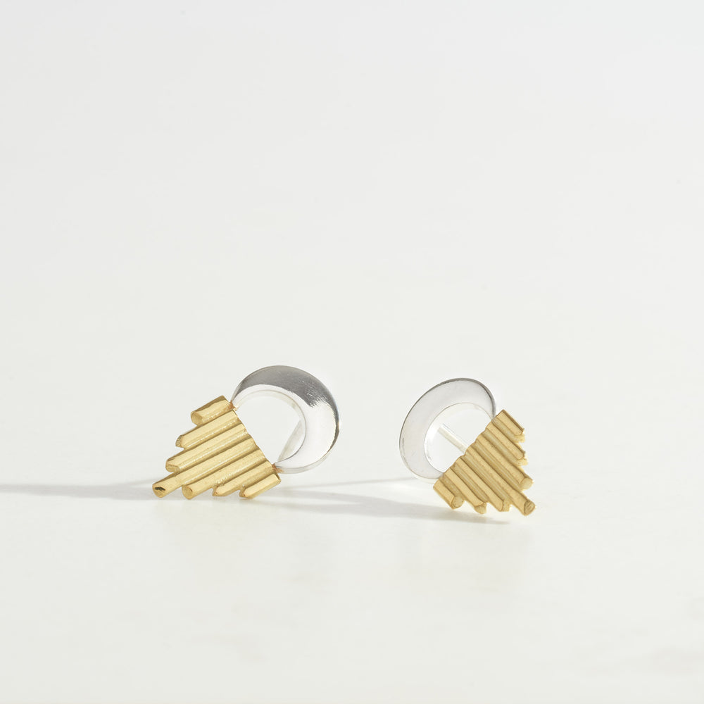 Alchemy Studs  | 18k Gold + Silver