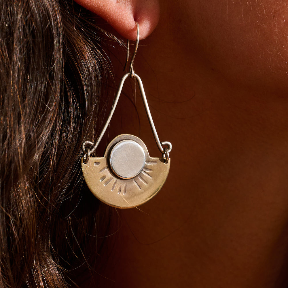 
                      
                        Arinna Earrings  | Silver + Brass
                      
                    