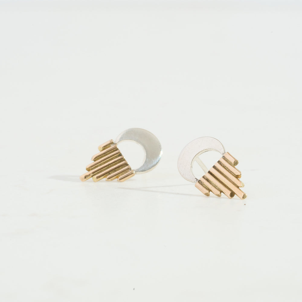 Alchemy Studs  | 14k Gold + Silver