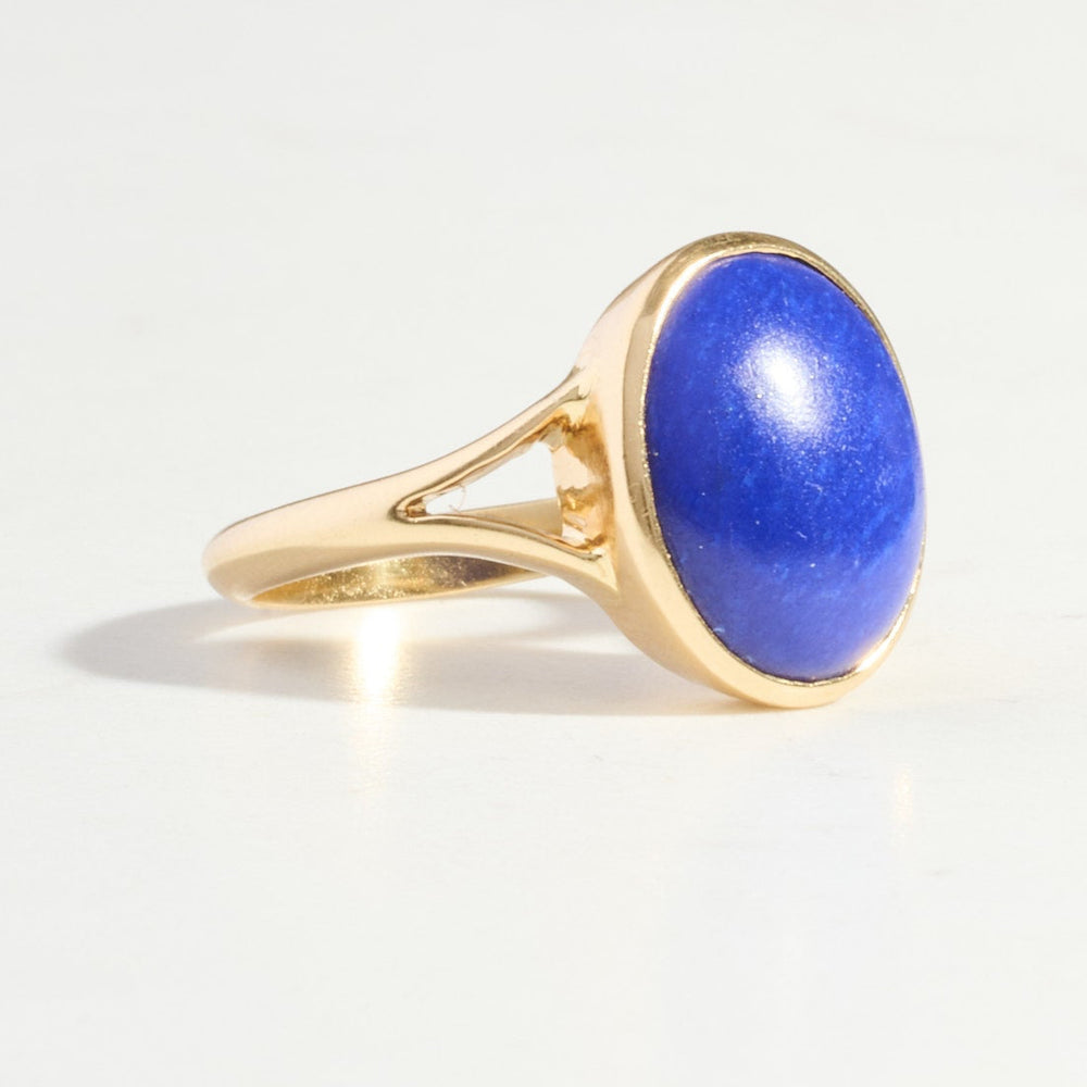 ANTIQUE Deep Blue Lapis Ring | 18k Gold