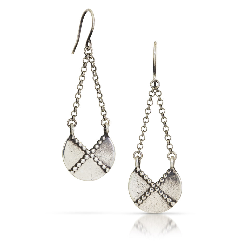 
                      
                        Shield Dangle Earrings | Silver
                      
                    